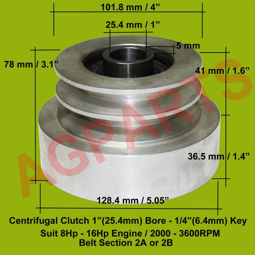 Heavy Duty Premium Centrifugal Clutch 1" Suit 8HP 16HP Engine 2000