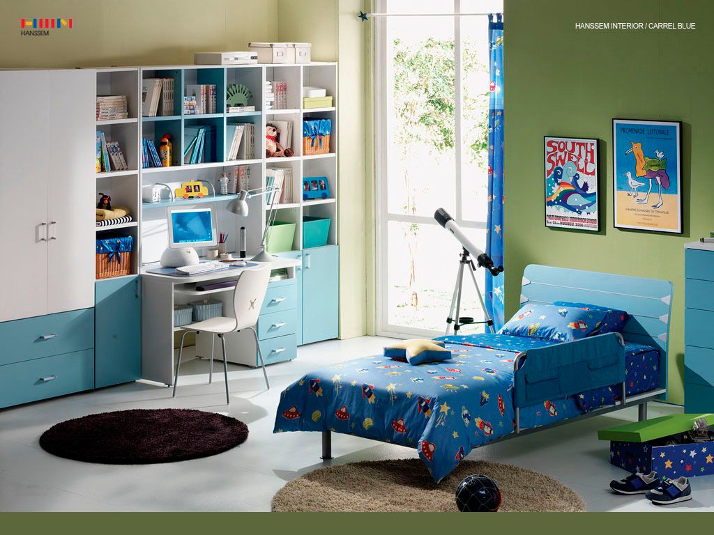 kids blue room
